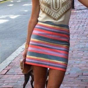 EUC J.crew striped miniskirt size 0